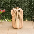 thumbnail image 1 of Hemp Rope Wooden Lantern Décor with Flickering LED's, 1 of 6