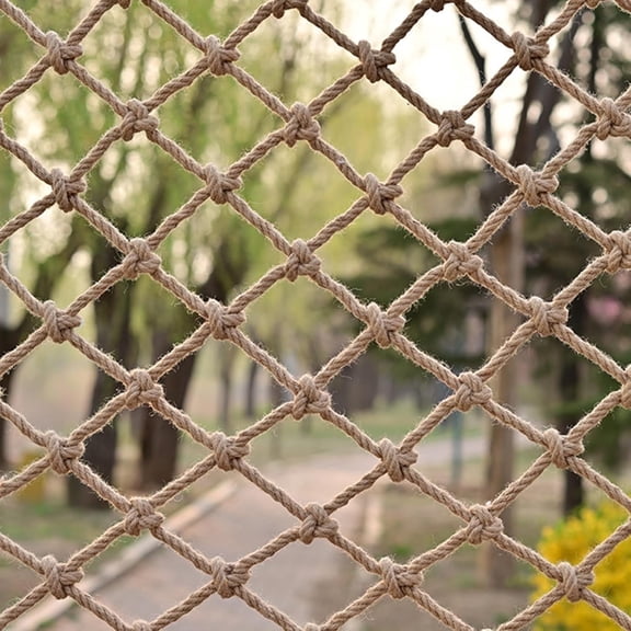 Hemp Safety Rope Net Kids: Heavy Duty Rope Ladder Tree House Climbing Cargo Net, Child Safety Rope Balcony Railings Stairs Fence Garden Playground Protection Decor (1X3M(3.3X9.8FT))