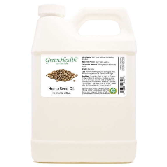 GreenHealth Hemp Seed Carrier Oil 32 fl oz White Plastic Jug w/ Cap