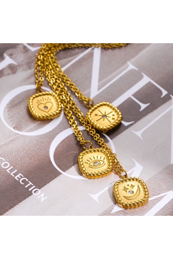 Hemp Tarot Necklace Lace Gold Coin Necklace