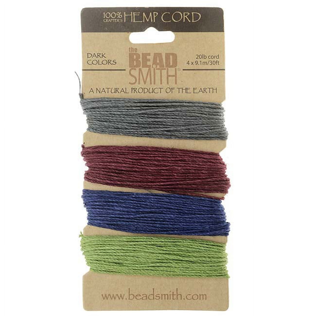 Hemp Twine Bead 1mm Cord 4 Jewel Color Lot 30 Ft Each