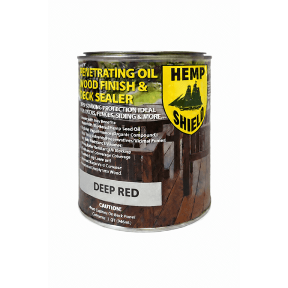 Hemp Shield Wood Finish  1 Quart, Deep Red