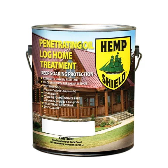 Hemp Shield Log Home Treatment Water Based Wood Finish, 1 gallon Cobblestone Gray