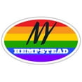 thumbnail image 1 of Hempstead NY New York Nassau County Rainbow Pride Flag 6 Stripes Pride Flag Euro Decal Bumper Sticker 3M Vinyl 3" x 5", 1 of 3