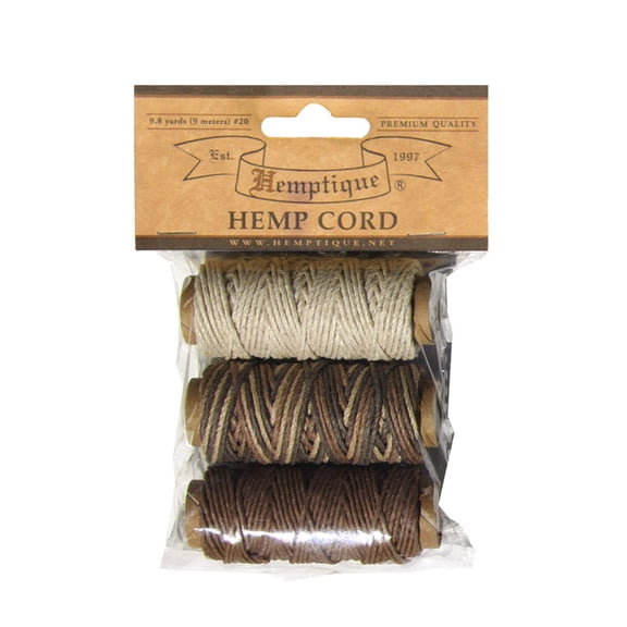 Hemptique #20 Hemp Cord - 3 Mini Spools