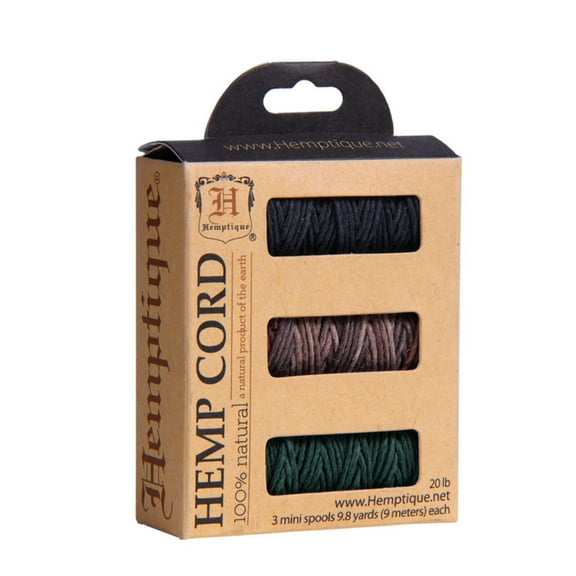 Hemptique #20 Hemp Cord 3-Pack Mini Spools
