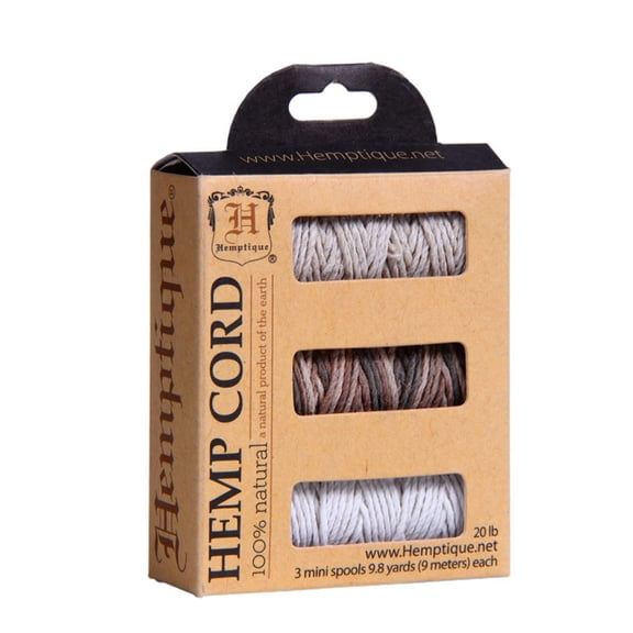 Hemptique #20 Hemp Cord 3-Pack Mini Spools