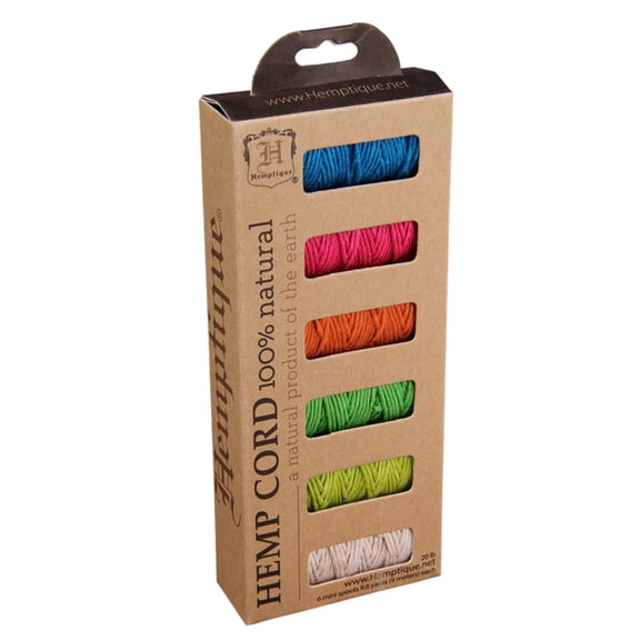 Hemptique #20 Mini Hemp Twine Spools Pack for Arts & Crafts