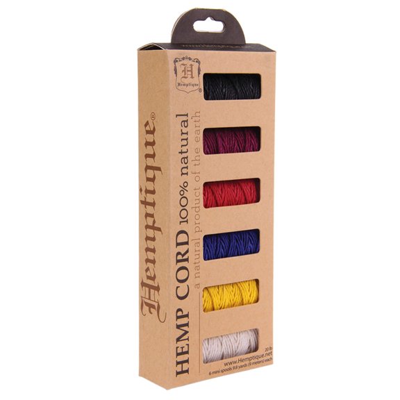 Hemptique #20 Mini Hemp Twine Spools Pack for Arts & Crafts