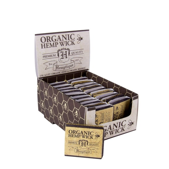 Hemptique 20-Pack 1mm 100% Organic Beeswaxed Hemp Wick Booklet