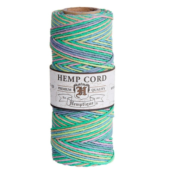 Hemptique #20 Variegated Oil-Free Hemp Twine Spool for Arts & Crafts