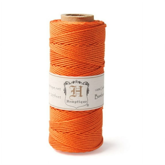 Hemptique Bamboo Cord Spools for Crafts (Orange)
