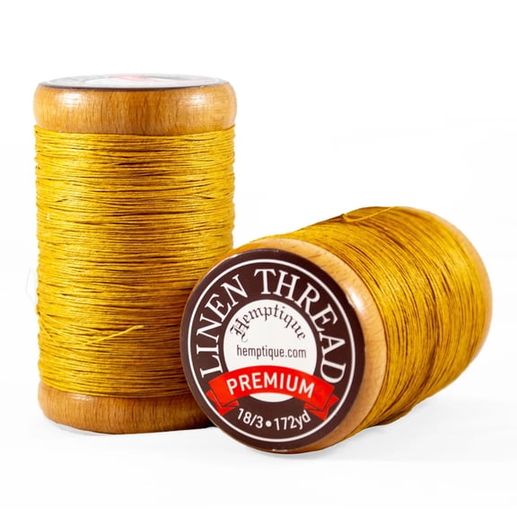 Hemptique Flax Linen Thread 0.6MM-Gold