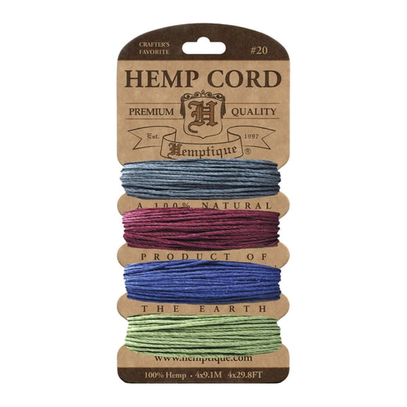 Hemptique Hemp Cord Set, 20 lb., Earthy Pastel