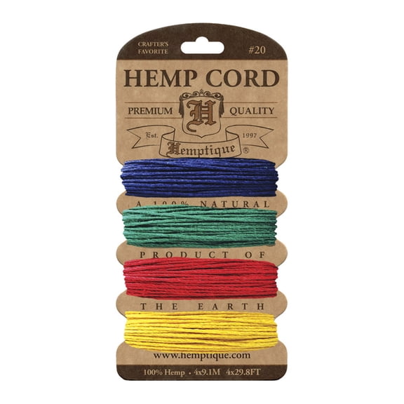 Hemptique Hemp Cord 20lb 120'-Topaz