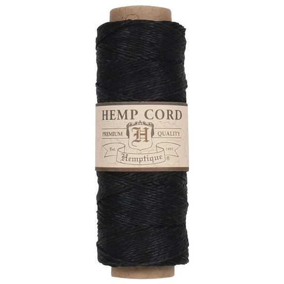 Hemptique Hemp Cord Spool 10lb 205'-Black