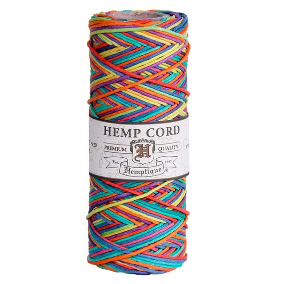Hemptique Hemp Cord Spool, 20 lb., Rainbow