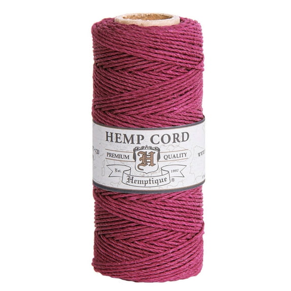 Hemptique Hemp Cord Spool 20lb 205'-Dark Pink