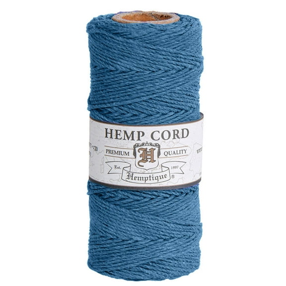 Hemptique Hemp Cord Spool 20lb 205'-Dusty Blue