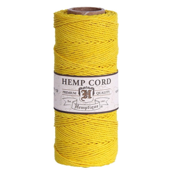 Hemptique Hemp Cord Spool 20lb 205'-Yellow