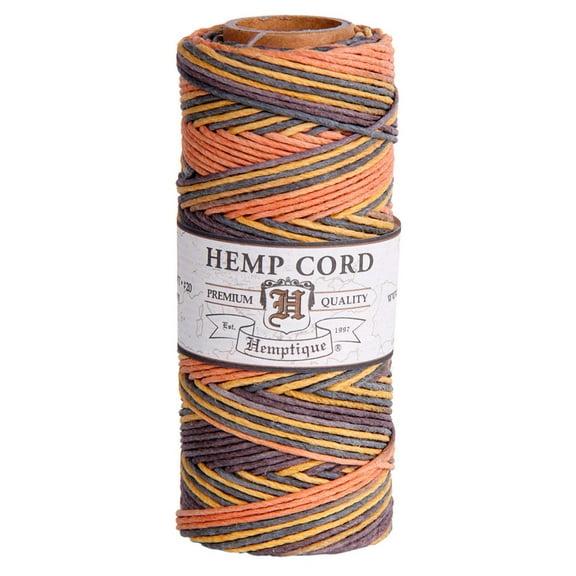 Hemptique Hemp Cord Spool, Variegated 20 lb, 205 ft