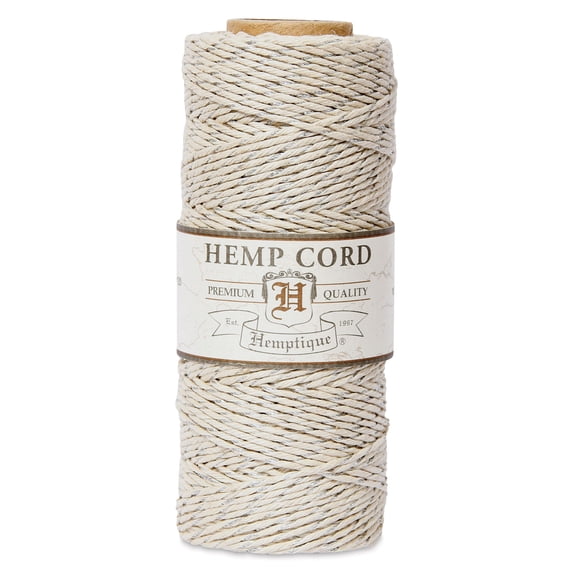 Hemptique Hemp Metallic Cord Spool 20lb 205'-Metallic Natural Silver