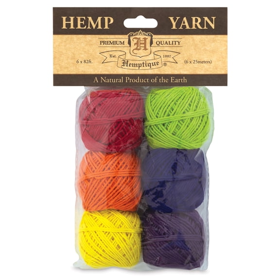 Hemptique Hemp Yarn Bon Bons - Crayon Colors, Set of 6