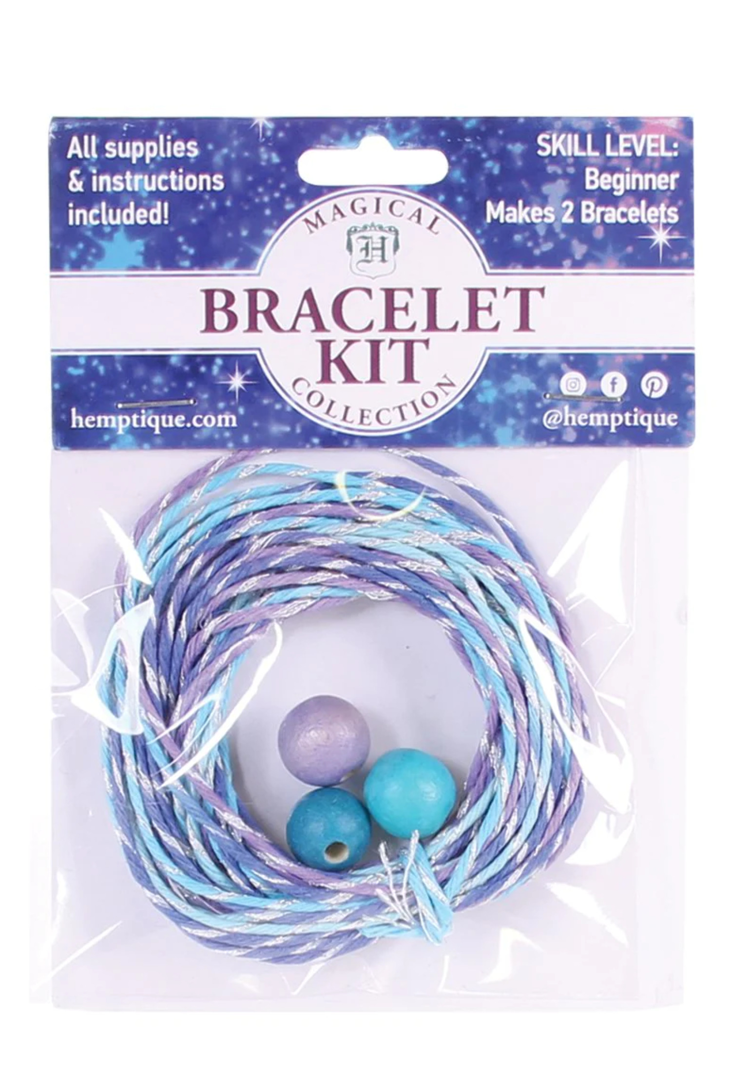 Hemptique Magical Collection Hemp Cord Bracelet Kits - Mermaid