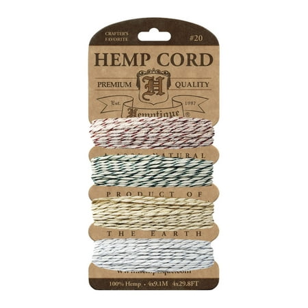 Hemptique Metallic Hemp Cord 20lb-Classic 120', Pk 3, Hemptique