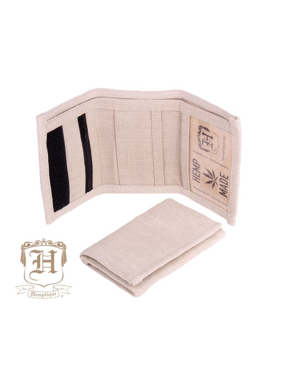 Trifold Hemp Wallet for Men - Natural Brown