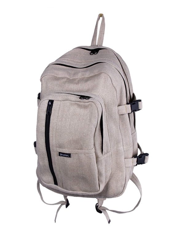 Hemptique Unisex Adult Hemp Canvas Deluxe Trekker Backpack (Natural)