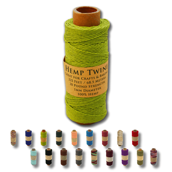 Hemptopia Hemp Twine Spool - 225 Feet of 1mm 100% Hemp Twine Natural Bead Cord Color (Lime Green) - 20lb Test Strength - Perfect for Jewelry Making and Arts and Crafts