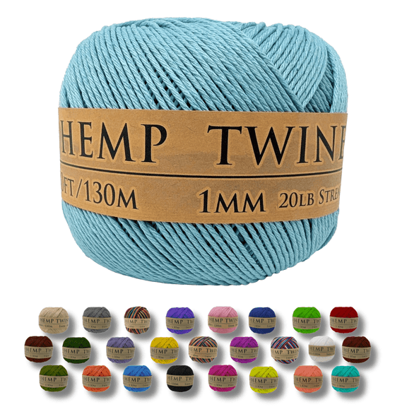 Hemptopia Bermuda Bay 1mm Natural Hemp Twine ball – Hemp String for Arts & Crafts, Jewelry Making, Macrame, Gardening, DIY Projects, Craft Twine, 420ft