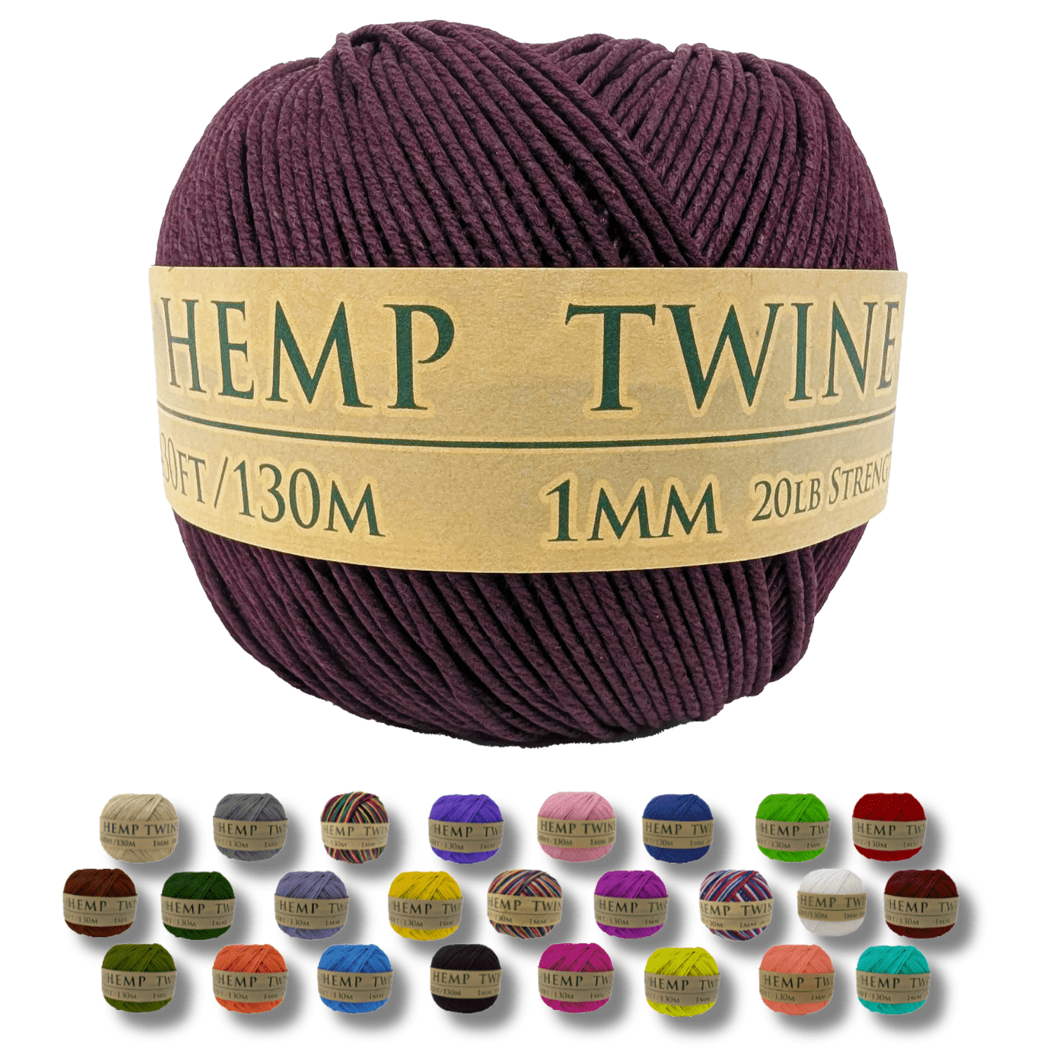Hemptopia Bourbon Red 1mm Natural Hemp Twine ball – Hemp String for ...