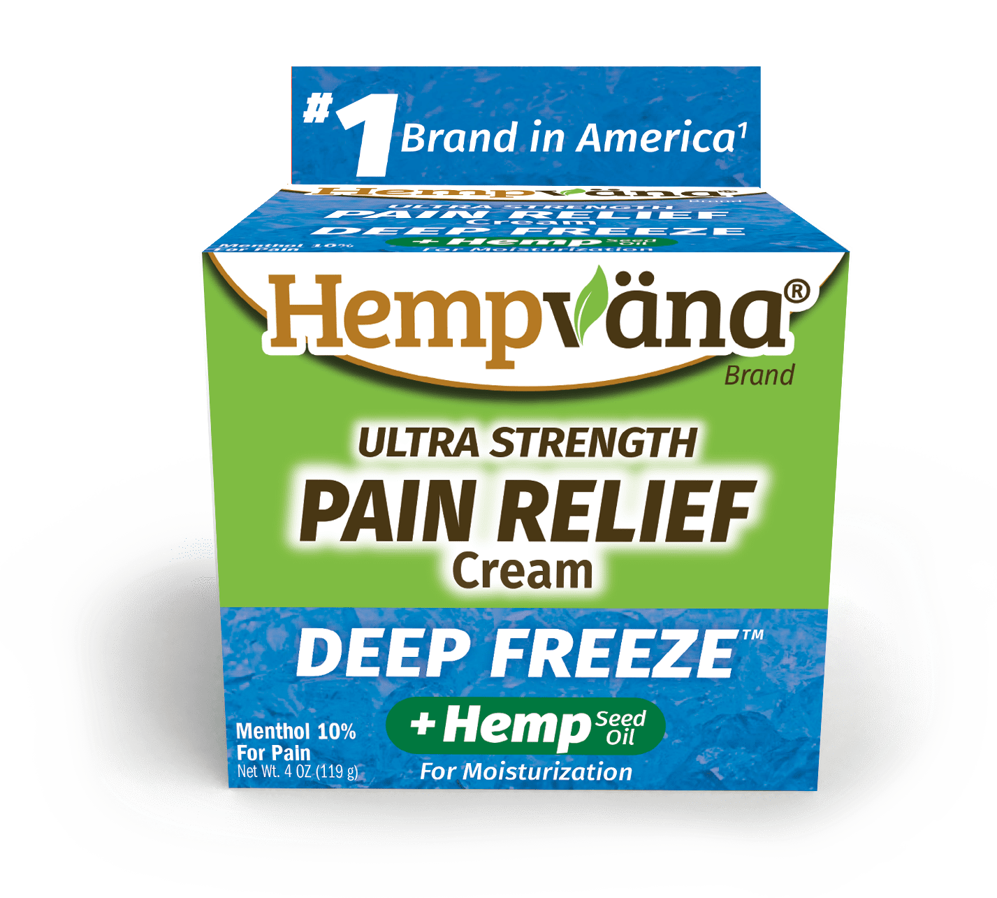 Hempvana Deep Freeze Pain Cream, Relief for Swelling, Inflammation, and Bruising with Menthol 10%
