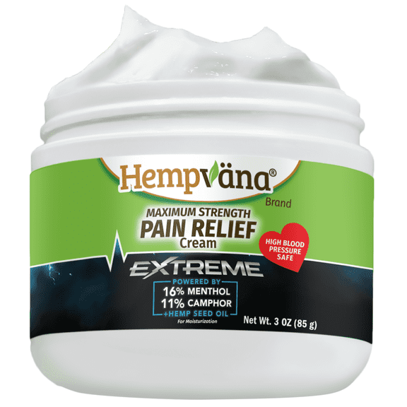 Hempvana Extreme Pain Relief Cream, for Intense Relief 16% Menthol, 11% Camphor