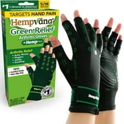 HEMPVANA Arthritis Compression Gloves - Fingerless Gloves Made with Hemp Plant Fibers - Support for Wrist & Hands