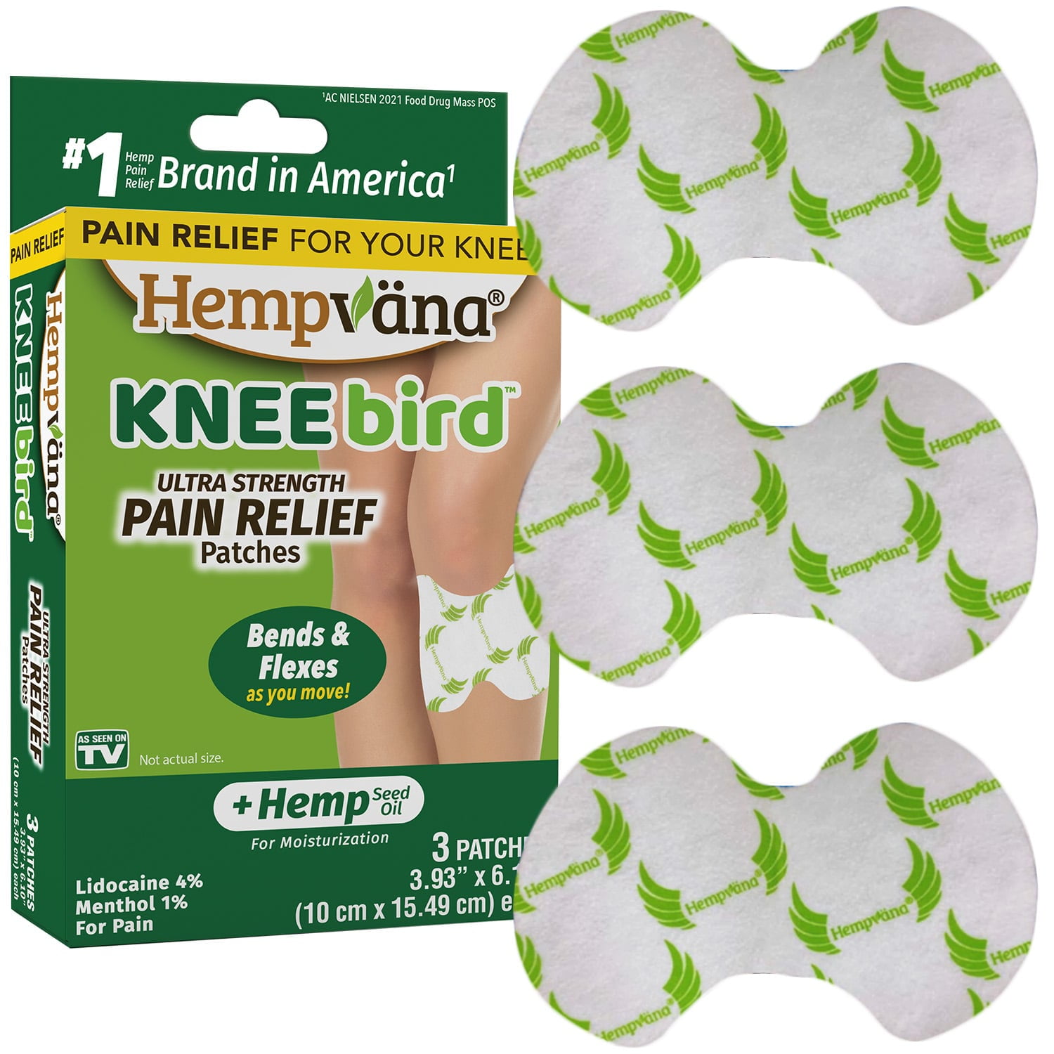 Hempvana® Knee Bid™ Ultra Strength Knee Pain Relief Patches with 4%  Lidocaine + Hemp Seed Oil, 3 ct - Kroger