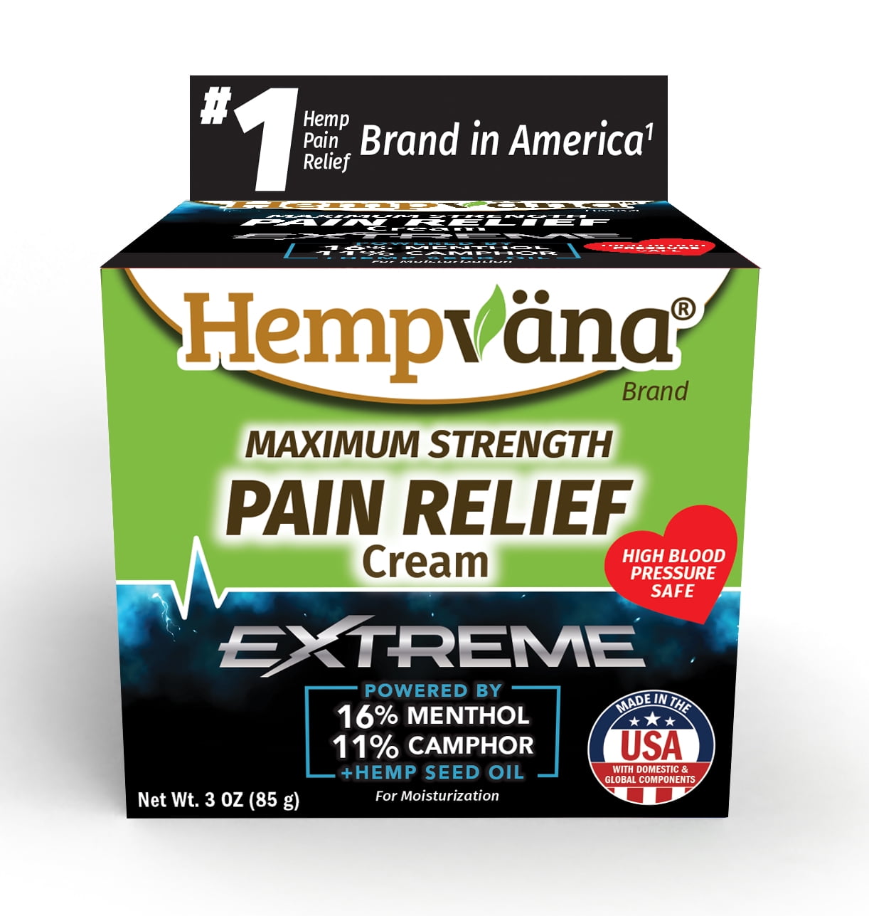 Hempvana Maximum Strength Pain Relief Cream, Extreme, 3oz