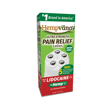Hempvana Rollerball Lidocaine Pain Relief Lotion with Hemp Seed Oil as Seen on TV
