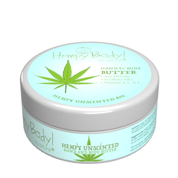 Hempy Body by Zatural, Hand & Body Butter, Age-defying, Soothing Aloe, Vitamin A, C, & E (Hempy Unscented)
