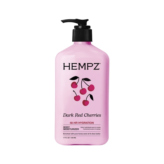 Hempz Dark Red Cherries Herbal Body Moisturizer Lotion, 17 fl oz