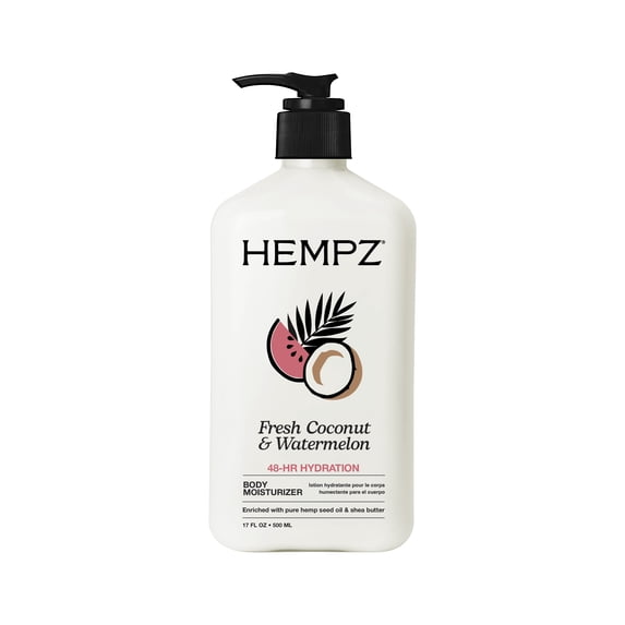 Hempz Fresh Coconut & Watermelon Herbal Body Moisturizer Lotion for Dry Skin, 17 fl oz
