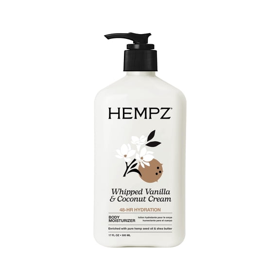 Hempz Herbal Body Lotion for Dry Skin, Whipped Vanilla & Coconut Cream, 17 fl oz