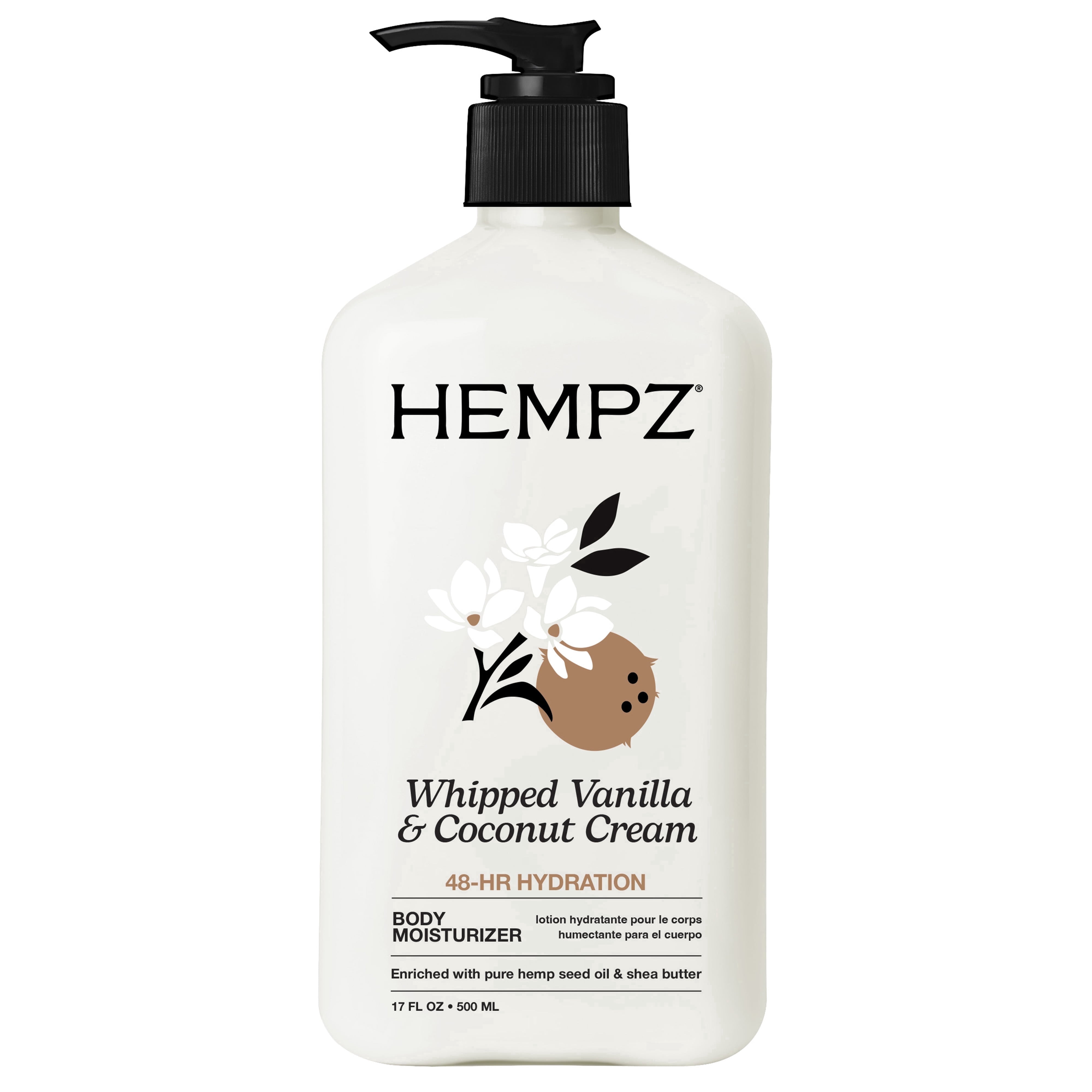 Hempz Herbal Body Lotion for Dry Skin, Whipped Vanilla & Coconut