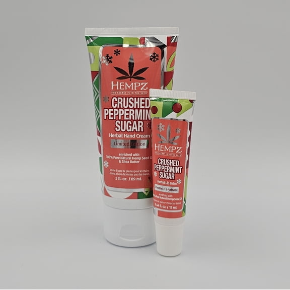 Hempz Limited Edition Crushed Peppermint Sugar Hand Cream & Lip Balm