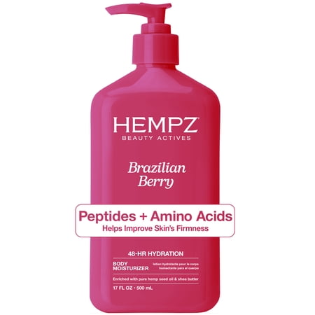 Hempz Beauty Actives Skin Firming Body Lotion with Peptides, Brazilian Berry, 17 fl oz