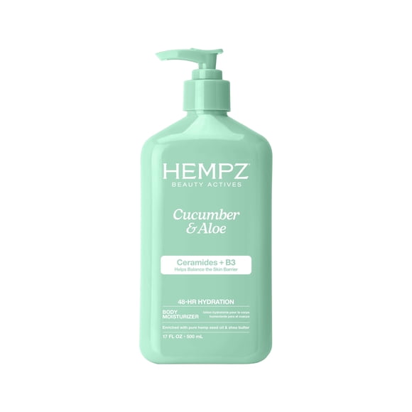 Hempz Lotion Cucumber & Aloe Daily Body Moisturizer for Dry Skin, 17 fl oz