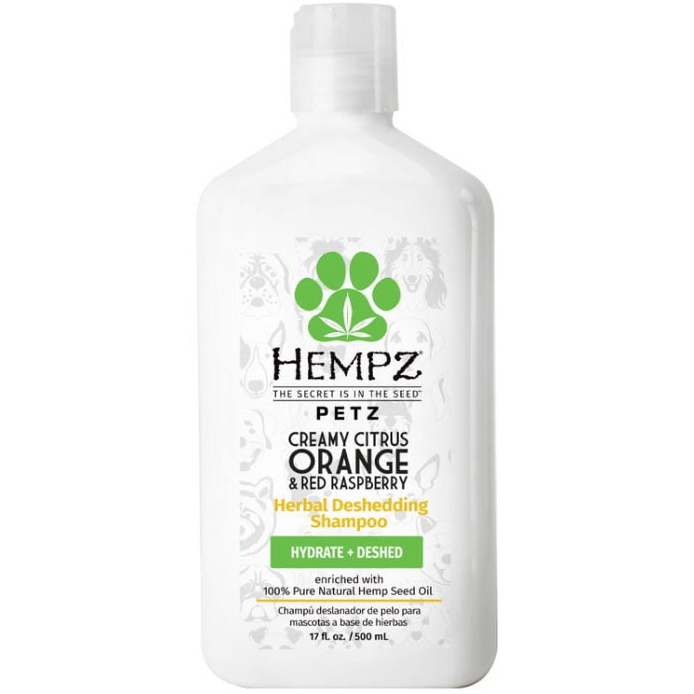 Hempz Petz Deshedding Dog Shampoo Creamy Citrus Orange Red Raspberry Herbal Shampoo 17 Oz. Deshedding Shampoo Walmart