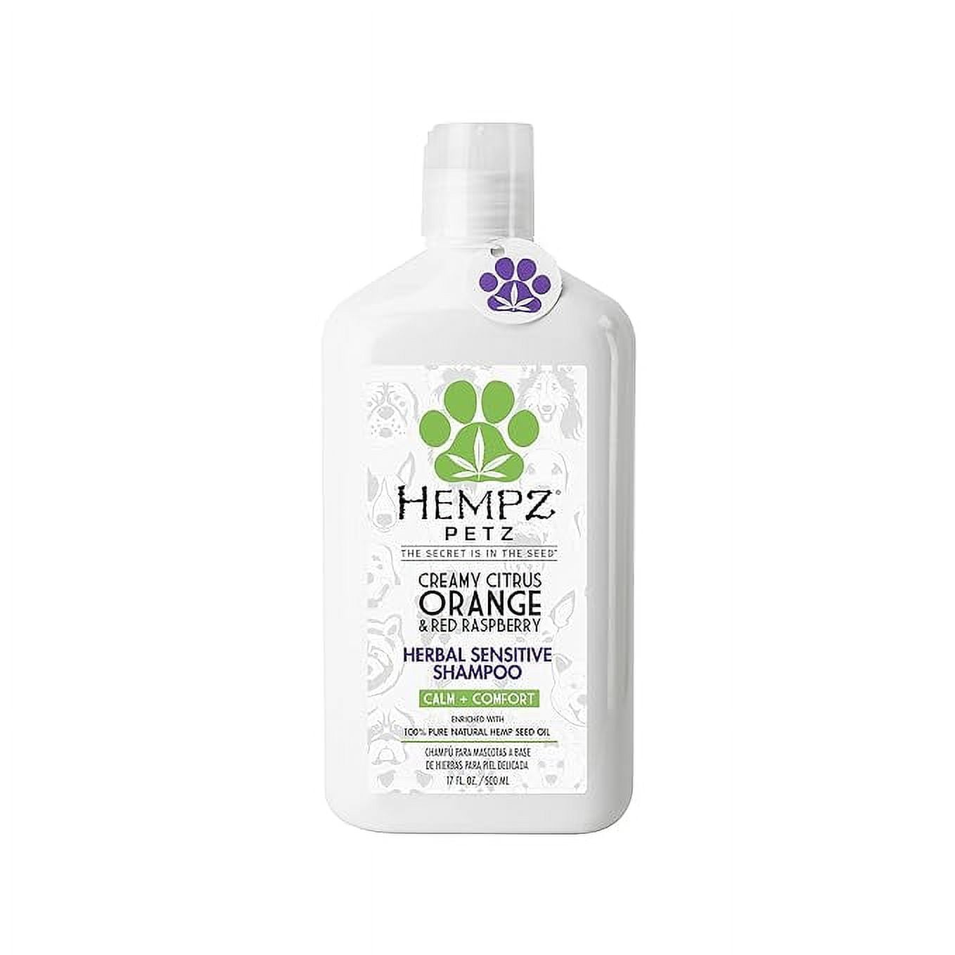 Hempz Petz Shampoo for Dogs, for Sensitive Skin Citrus Orange & Red